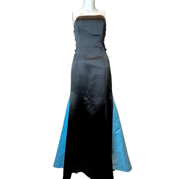 Jessica McClintock Gunne Sax Women Vintage 1990s Prom Maxi Dress Black Sz 5/6 - Picture 1 of 9